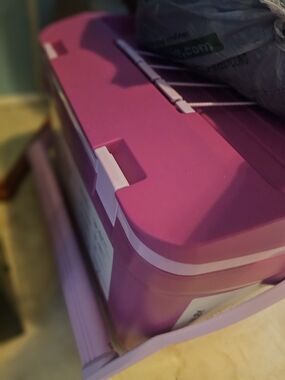 Stanley Pink and White Plastic Storage Tote